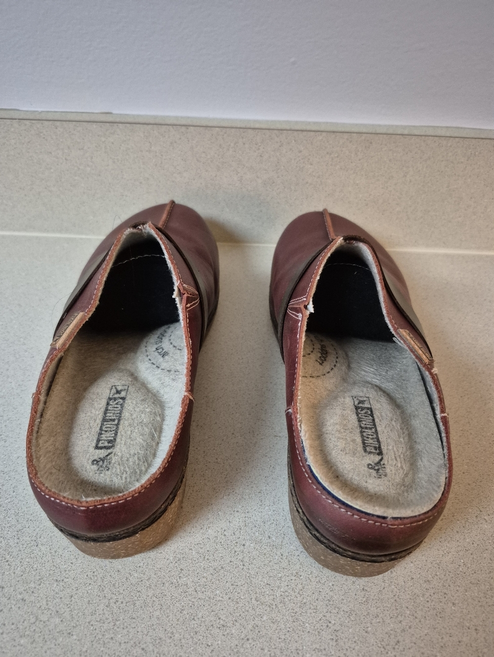 Pikolinos Granada Leather Mules Clogs SIZE 40 "Arcilla" Dark Red Maroon - Picture 5 of 10
